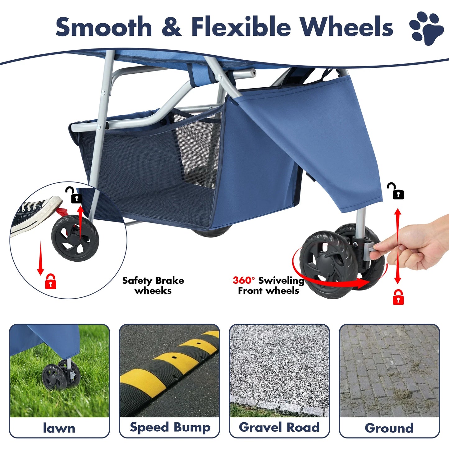 Carriola Plegable Premium para Perros