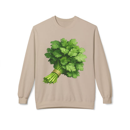 Cilantro Crewneck Sweatshirt — Front Graphic | Market Fresh Collection