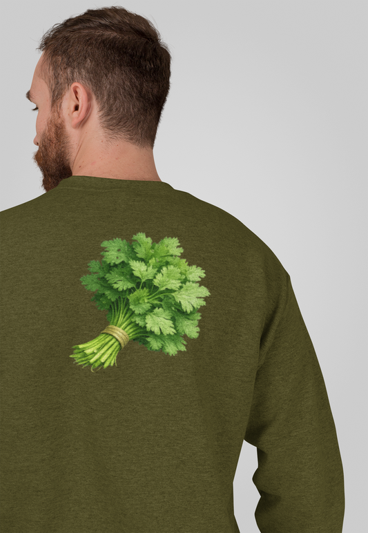 Cilantro Crewneck Sweatshirt — Back Graphic | Market Fresh Collection