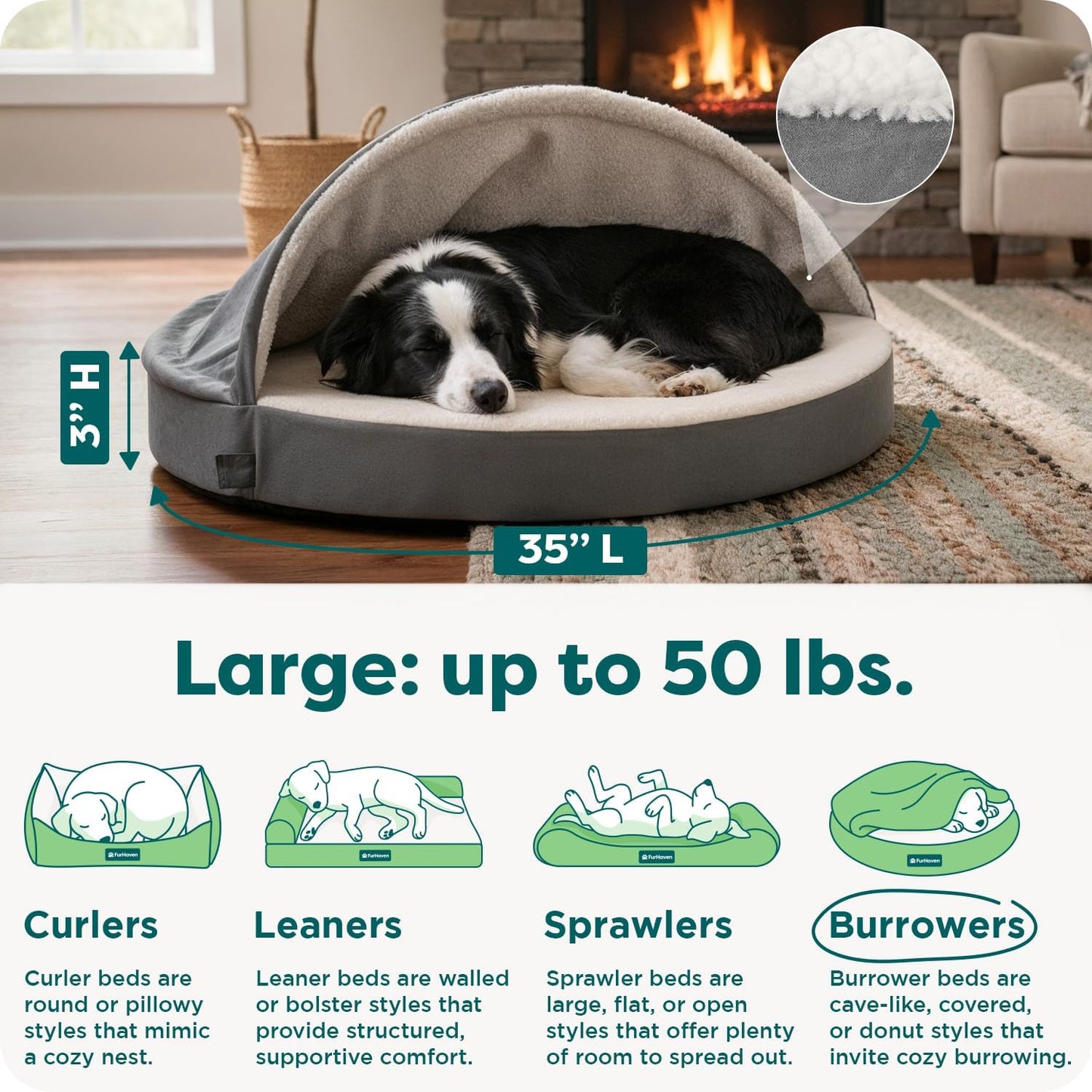 Cama Ortopédica Tipo Cueva para Mascotas