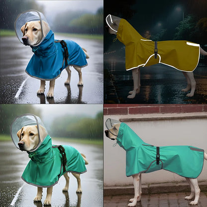 Chubasquero Reflectante con Capucha para Perros Medianos y Grandes
