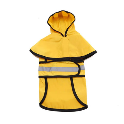 Chubasquero Amarillo Reflectante con Capucha para Perros