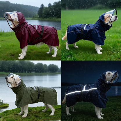 Chubasquero de Doble Capa con Capucha Desmontable para Perro