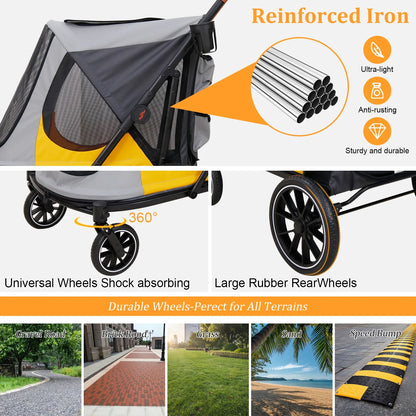 Carrito grande para perros y gatos, apto para mayores o ancianas de hasta 42 kg.