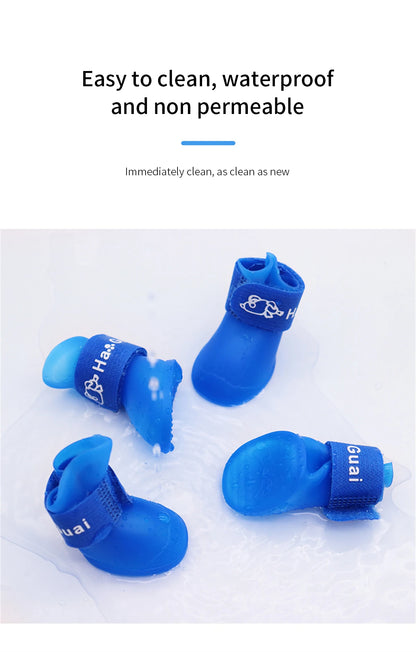 Botas de Goma Antideslizantes para Perros – 4 Piezas