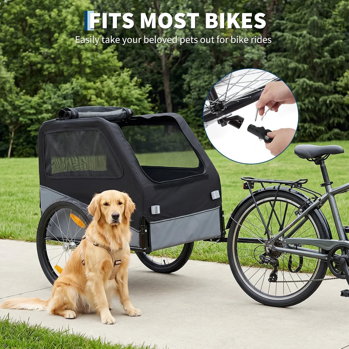 Remolque Plegable para Perros (No incluye la bicicleta)