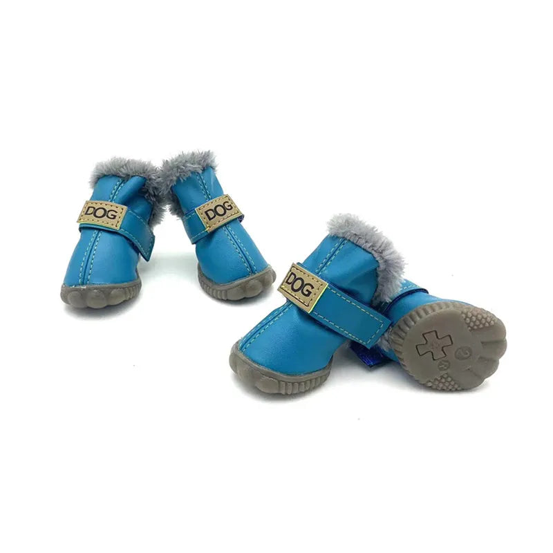 Botas de Invierno para Perro con Felpa y Suela de Caucho – Juego de 4