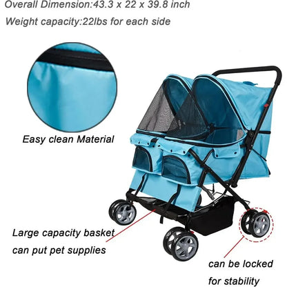 Carrito Doble Premier para Mascotas