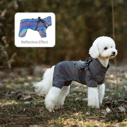Chubasquero Reflectante con Arnés Integrado para Perro