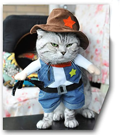 Disfraz de Vaquero para Gatos - Traje Divertido Estilo Occidental