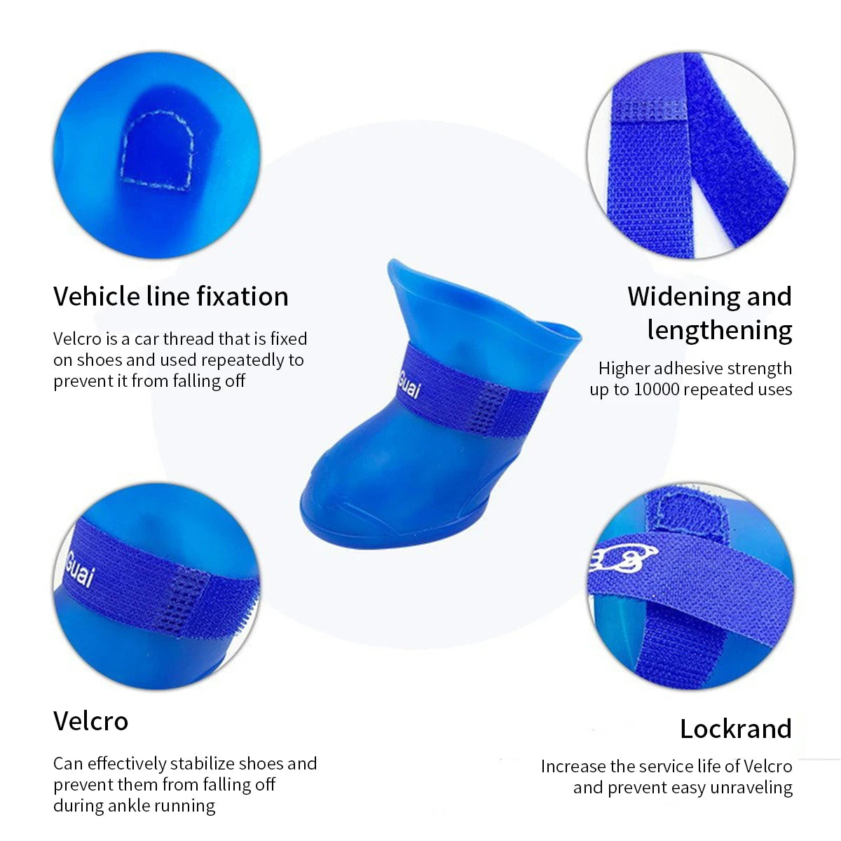 Botas de Goma Antideslizantes para Perros – 4 Piezas