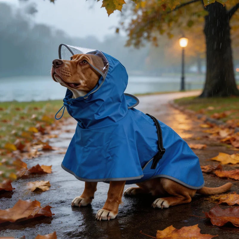 Chubasquero Reflectante con Capucha para Perros Medianos y Grandes