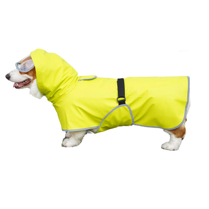 Chubasquero Verde Fluorescente con Capucha para Perros