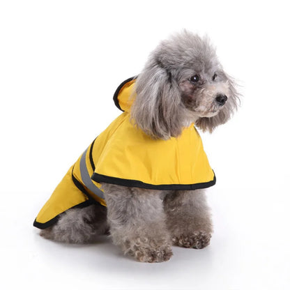Chubasquero Amarillo Reflectante con Capucha para Perros