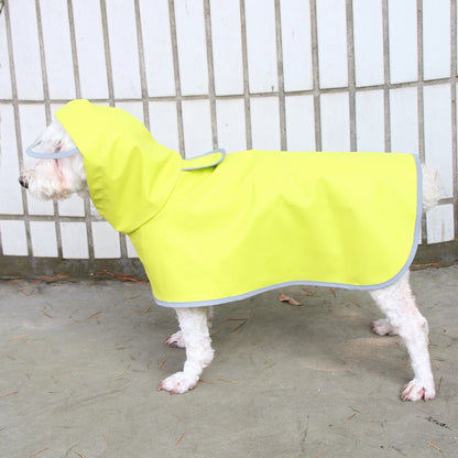 Chubasquero Verde Fluorescente con Capucha para Perros
