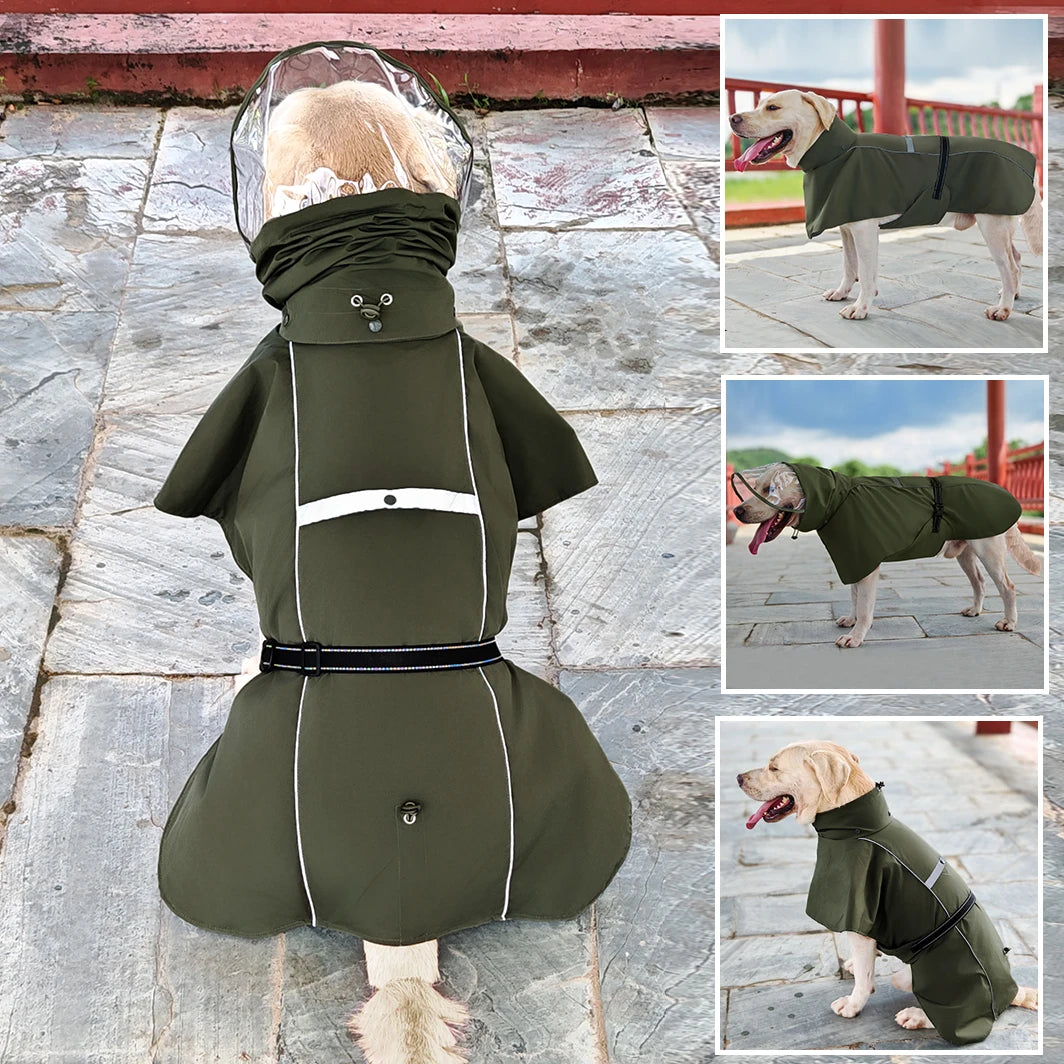 Chubasquero de Doble Capa con Capucha Desmontable para Perro