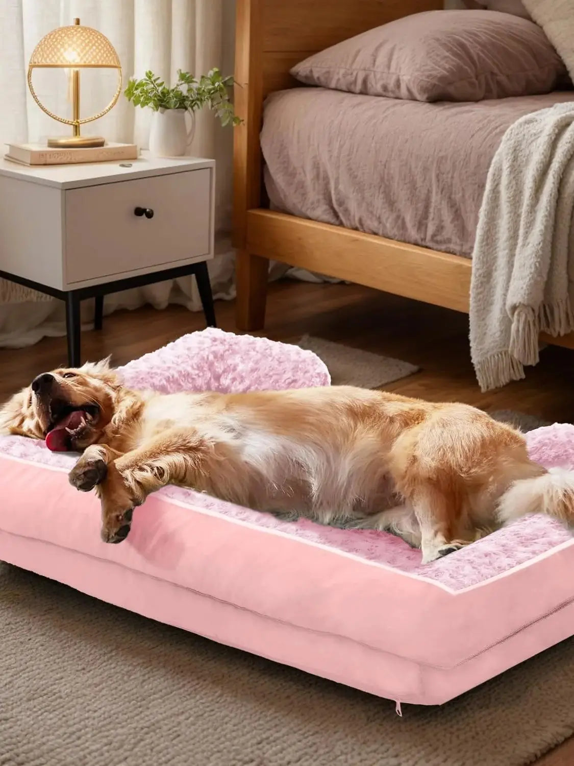 Cama Ortopédica para Perros – Espuma de Soporte, Bordes Elevados y Base Antideslizante