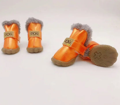 Botas de Invierno para Perro con Felpa y Suela de Caucho – Juego de 4