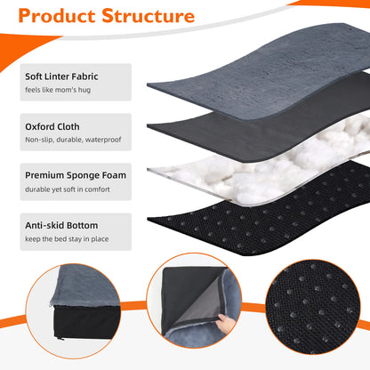 Cama de Espuma para Perros – Lavable, Impermeable y Cómoda
