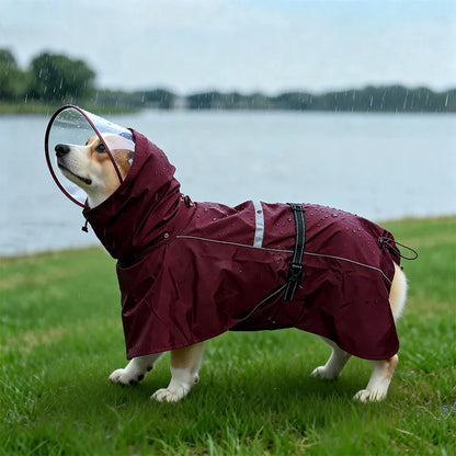 Chubasquero de Doble Capa con Capucha Desmontable para Perro