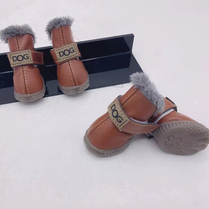 Botas de Invierno para Perro con Felpa y Suela de Caucho – Juego de 4