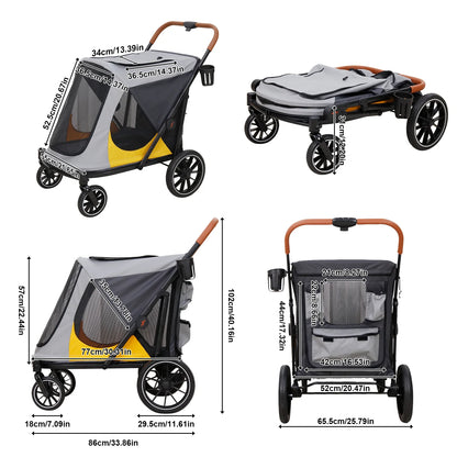 Carrito grande para perros y gatos, apto para mayores o ancianas de hasta 42 kg.