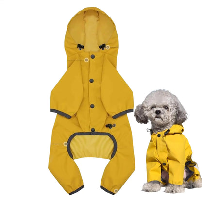 Chubasquero Amarillo Ajustable con Capucha para Perro