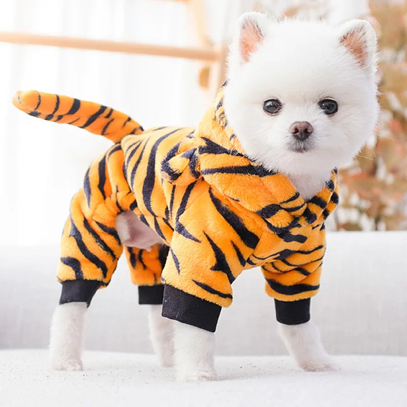 Disfraz Polar con Capucha para Perros y Gatos - Diseño Animal (Dinosaurio, Tigre, Cerdito)