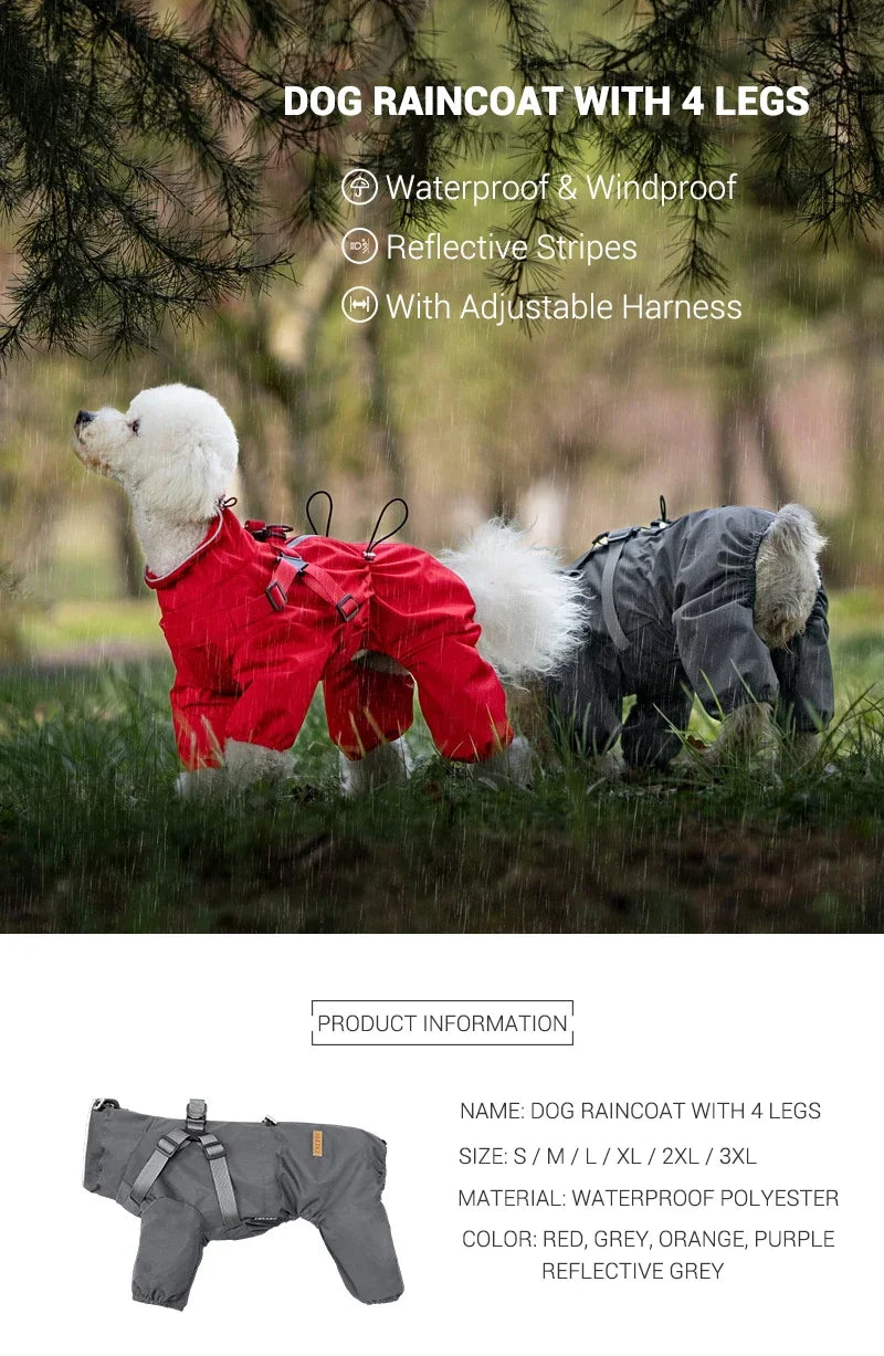 Chubasquero Reflectante con Arnés Integrado para Perro