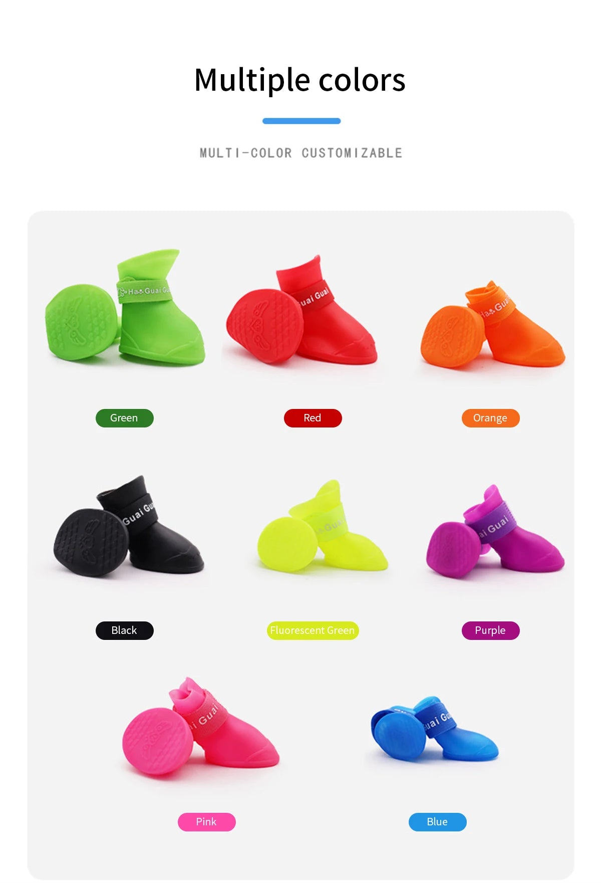 Botas de Goma Antideslizantes para Perros – 4 Piezas