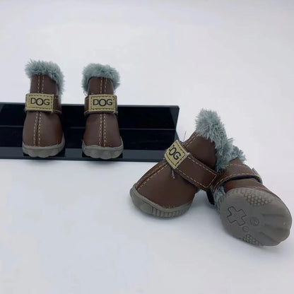 Botas de Invierno para Perro con Felpa y Suela de Caucho – Juego de 4
