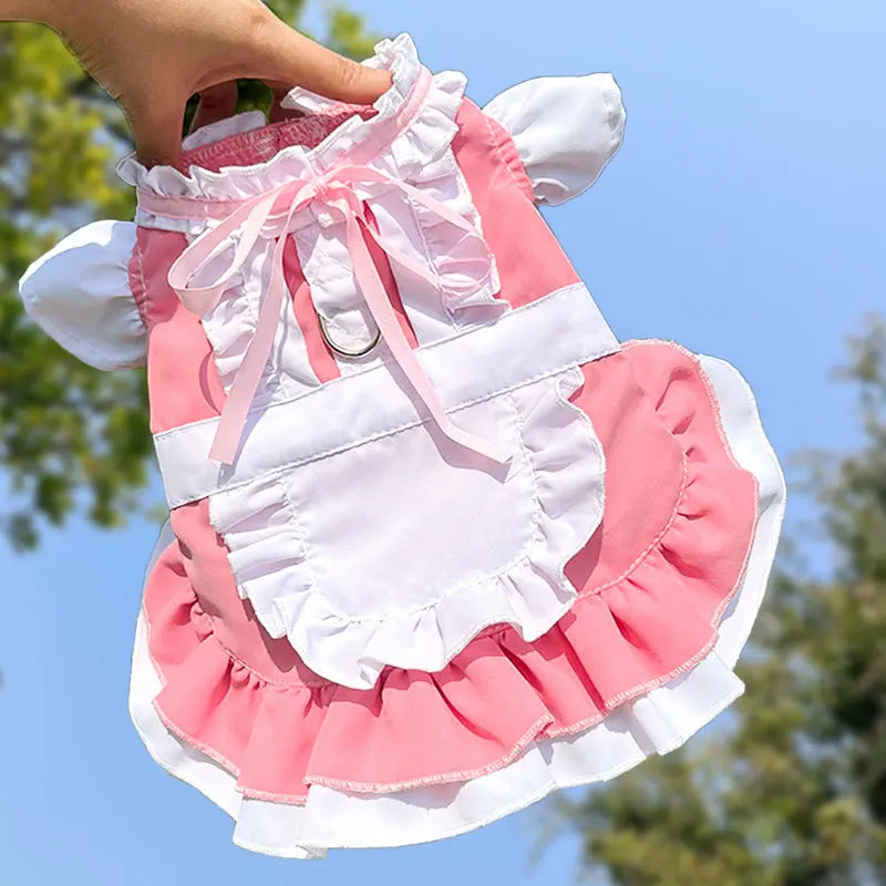 Vestido para Mascotas – Volante Azul, Ideal para Halloween y Fiestas