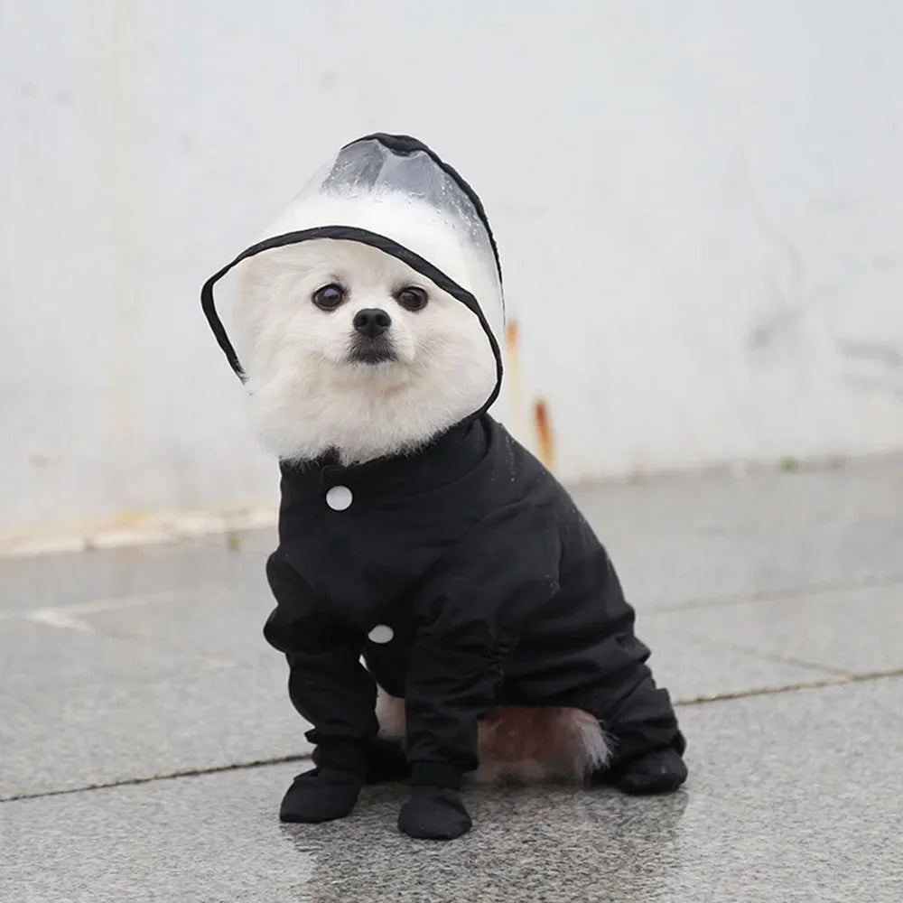 Chubasquero traje para Perro con Capucha y Botas para Lluvia y Frío