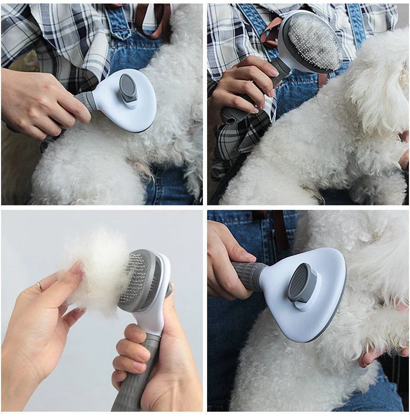 Cepillo Quitapelo para Perros y Gatos, Cepillo de Aseo Autolimpiante
