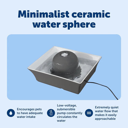 Fuente de agua de cerámica silenciosa y automática, 70 oz (aprox. 2 litros)