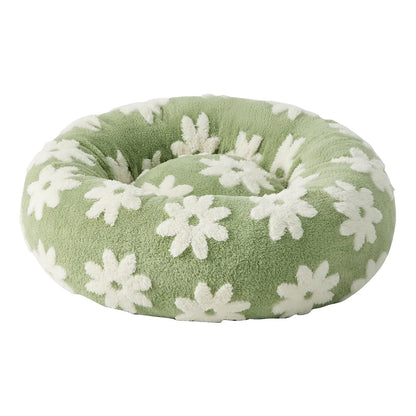 Cama Redonda Donut para Mascotas – Bordes Elevados y Base Antideslizante