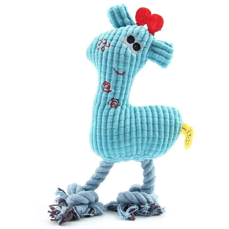 Juguete de Peluche Chirriante para Perro – Diseño de Hueso con Animalito