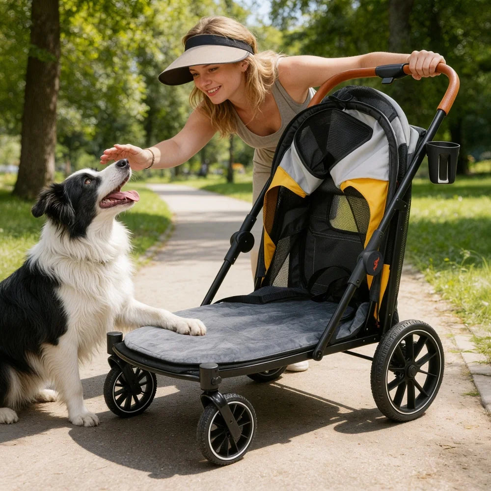 Carrito grande para perros y gatos, apto para mayores o ancianas de hasta 42 kg.