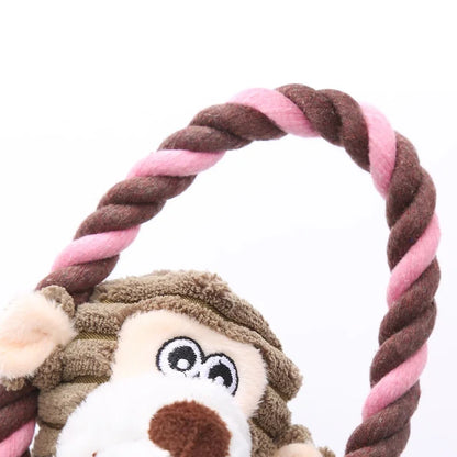 Juguete de Peluche Chirriante para Perro – Diseño de Hueso con Animalito