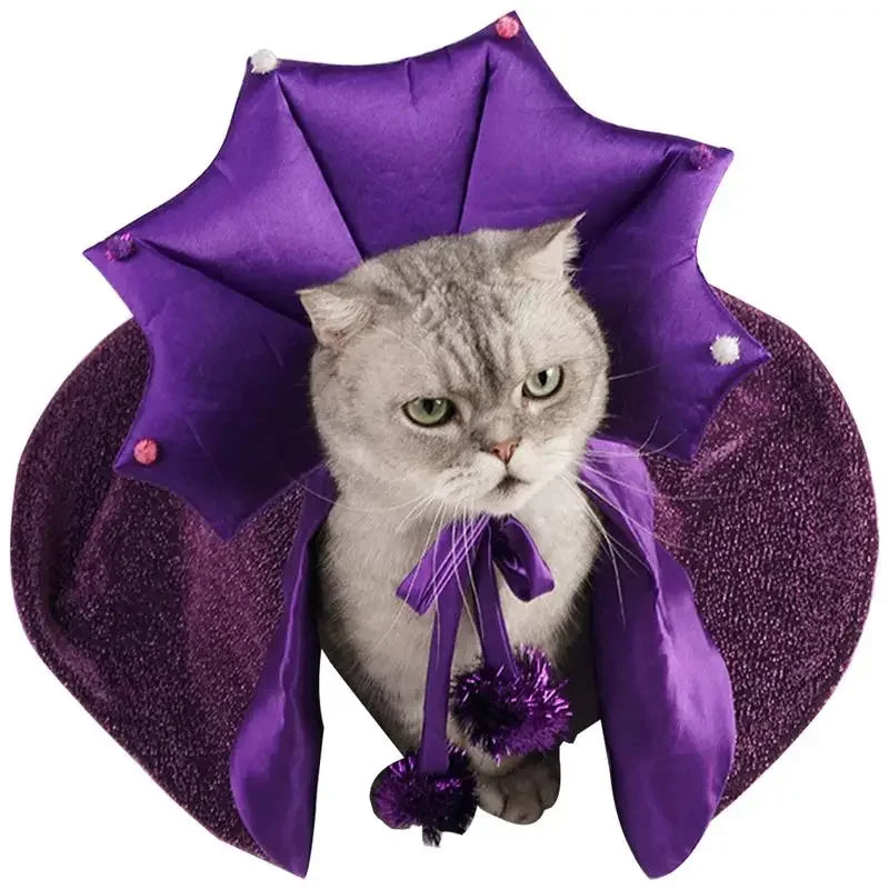 Disfraz de Halloween para Perros y Gatos – Capa y Sombrero de Bruja