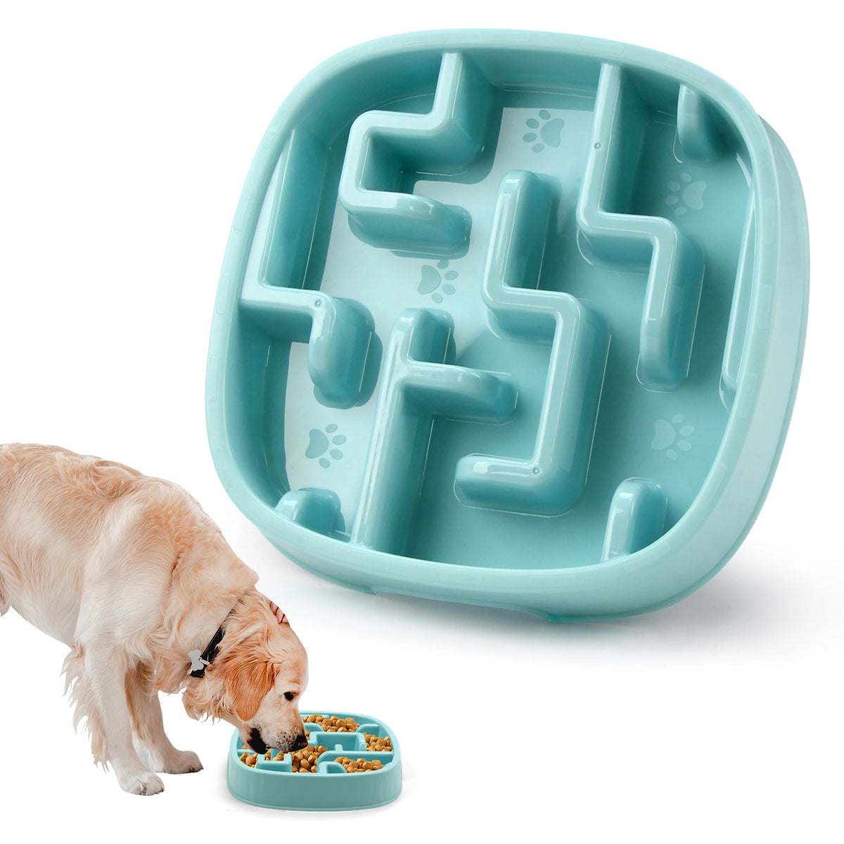 Cuenco de Alimentación Lenta para Perros y Gatos Antideslizante