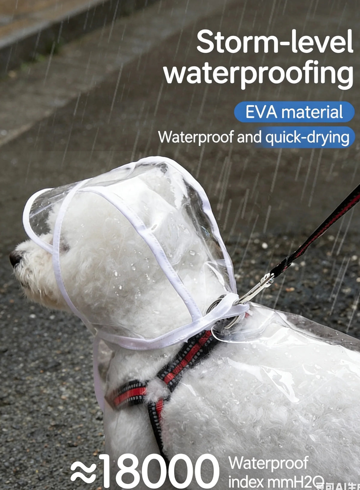 Chubasquero Transparente Ligero para Perro