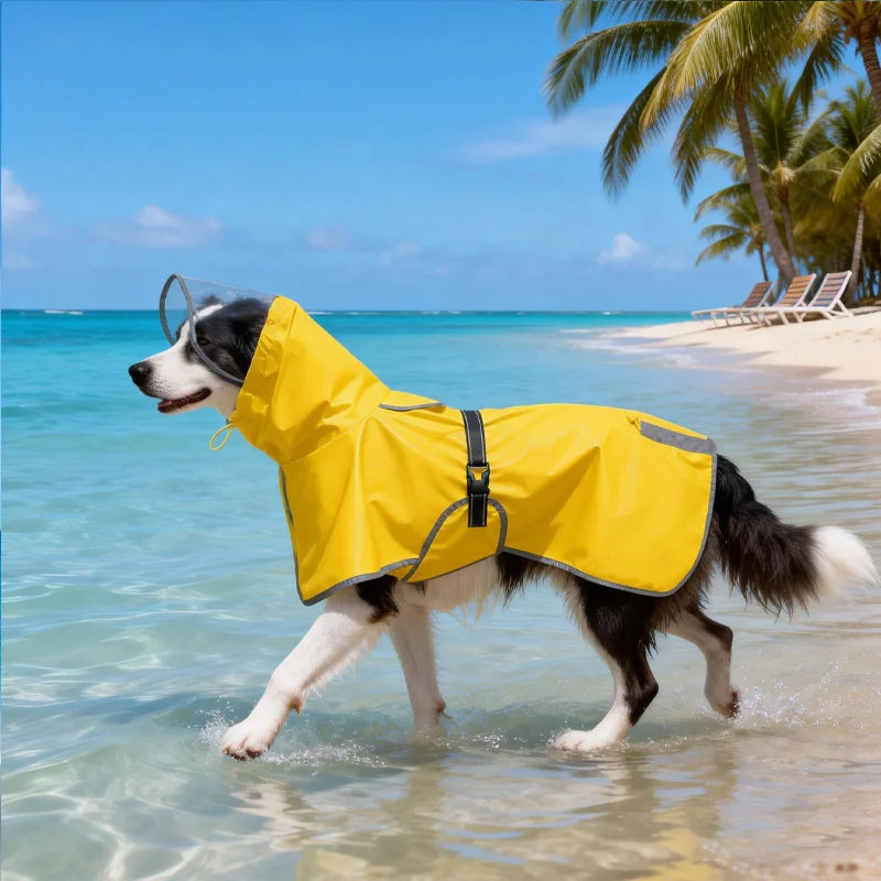 Chubasquero Reflectante con Capucha para Perros Medianos y Grandes