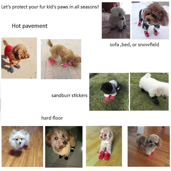 Botas Impermeables para Perros, Juego de 4 Zapatos Antideslizantes para Lluvia