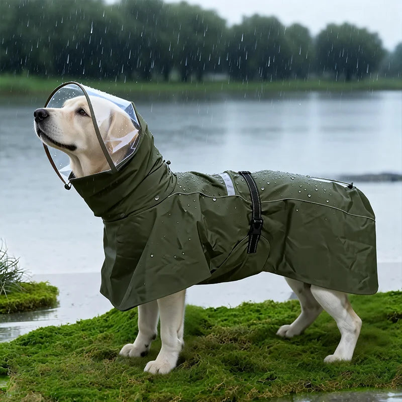 Chubasquero de Doble Capa con Capucha Desmontable para Perro