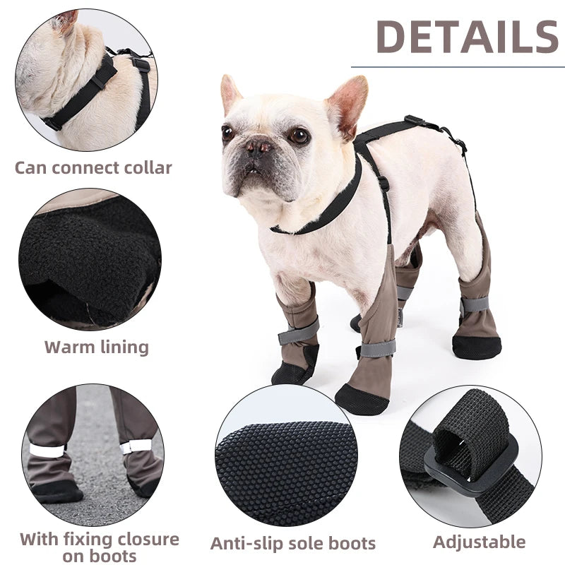 Botas Antideslizantes para Perro con Correas de Sujeción