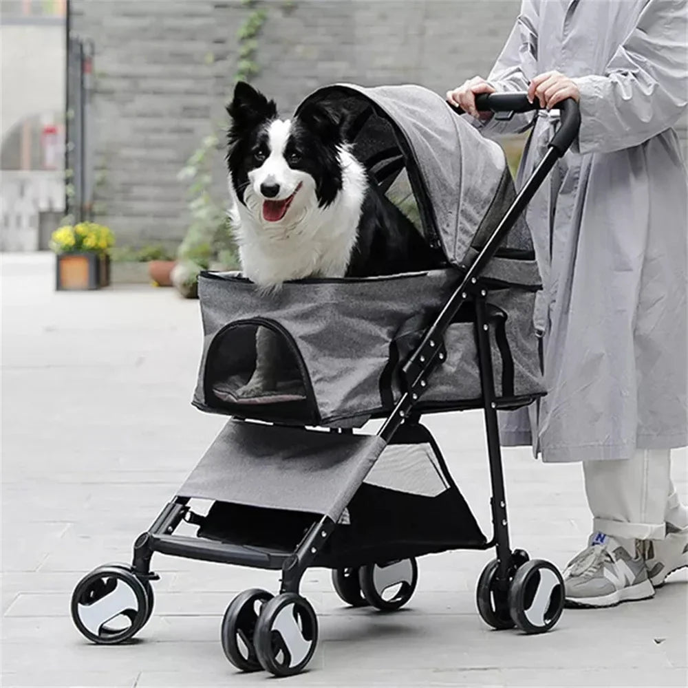 Cochecito de paseo y transporte con funda para la lluvia.
