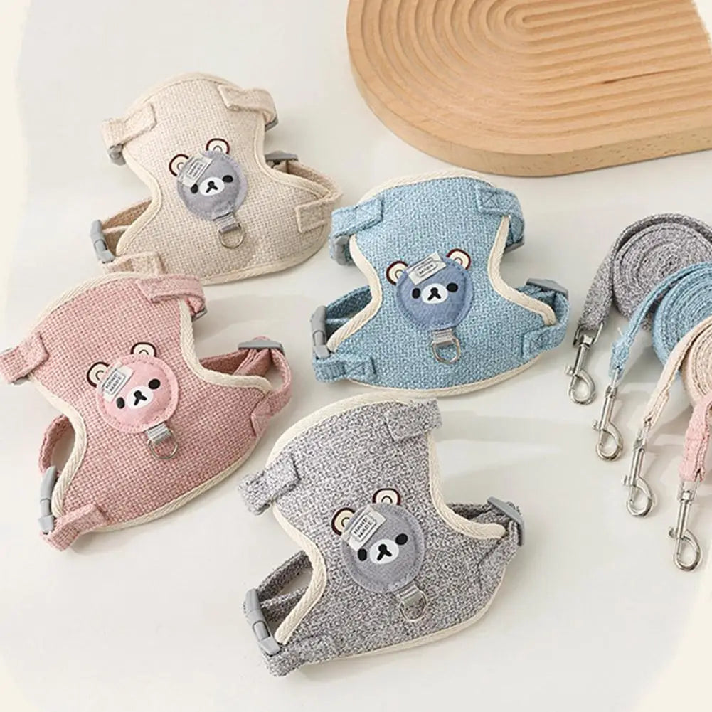 Arnés Tipo Chaleco para Mascotas Pequeñas con Correa – Nylon