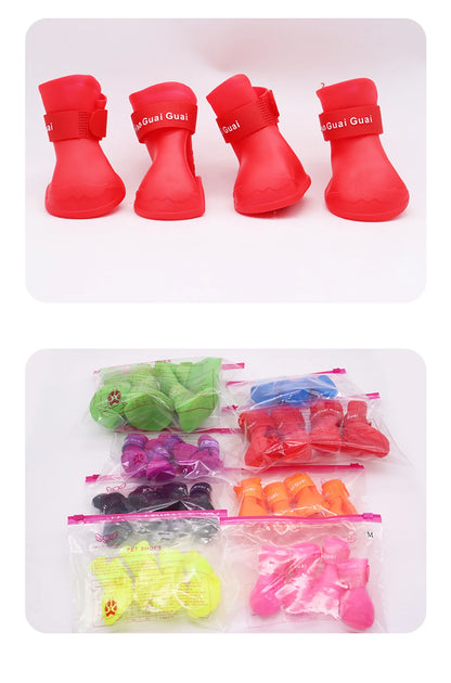 Botas de Goma Antideslizantes para Perros – 4 Piezas