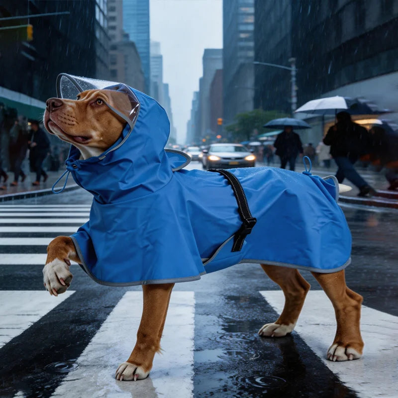 Chubasquero Reflectante con Capucha para Perros Medianos y Grandes